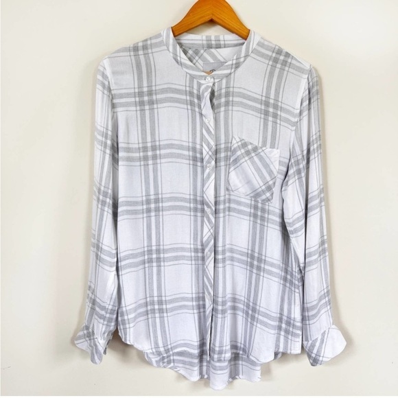 Rails Allison Silver Plaid Shirt‎ Size Large - Picture 16 of 16